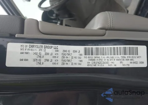 2012 Jeep Grand Cherokee Laredo из США, поврежденный, VIN 1C4RJFAG2CC303061